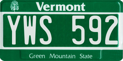 VT license plate YWS592