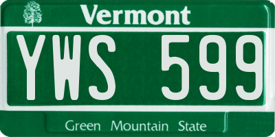 VT license plate YWS599