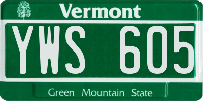VT license plate YWS605