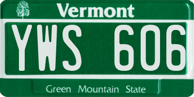 VT license plate YWS606