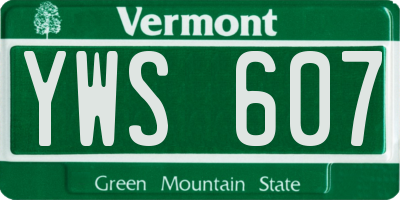 VT license plate YWS607