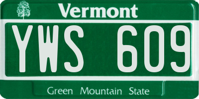 VT license plate YWS609