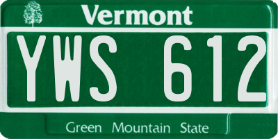 VT license plate YWS612