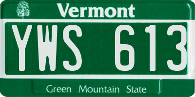 VT license plate YWS613