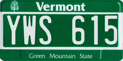 VT license plate YWS615