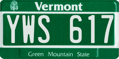 VT license plate YWS617