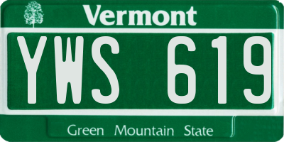 VT license plate YWS619