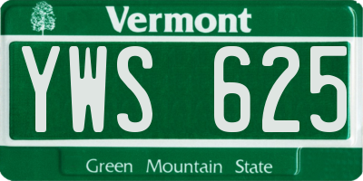VT license plate YWS625
