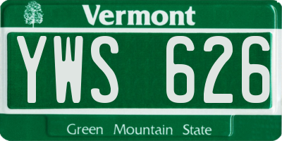 VT license plate YWS626