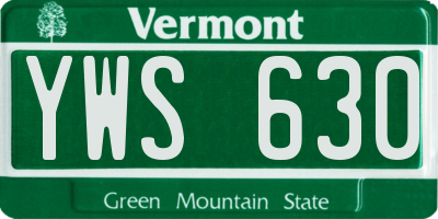 VT license plate YWS630