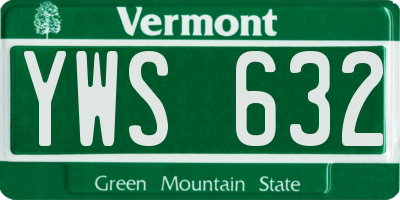 VT license plate YWS632