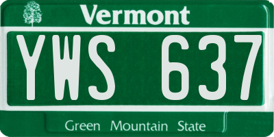 VT license plate YWS637