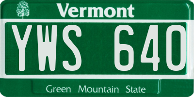 VT license plate YWS640