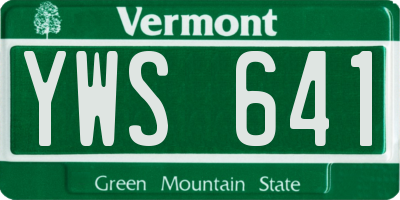 VT license plate YWS641