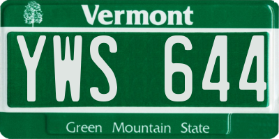 VT license plate YWS644