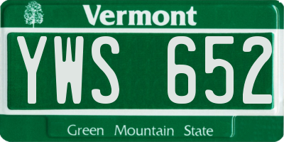 VT license plate YWS652