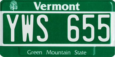 VT license plate YWS655