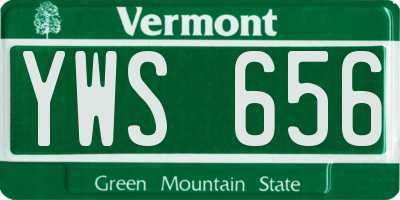 VT license plate YWS656