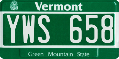VT license plate YWS658