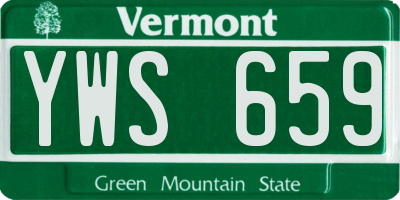 VT license plate YWS659