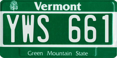 VT license plate YWS661