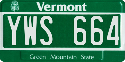 VT license plate YWS664