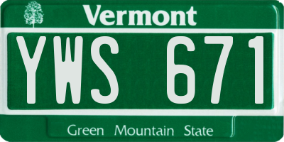 VT license plate YWS671
