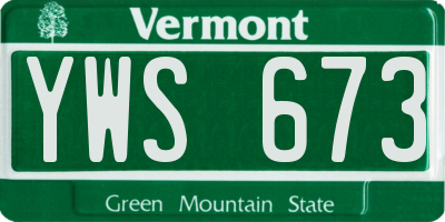 VT license plate YWS673