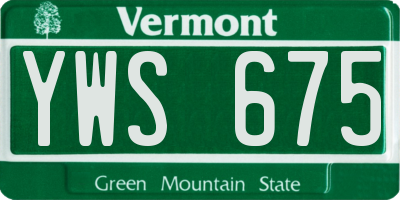 VT license plate YWS675