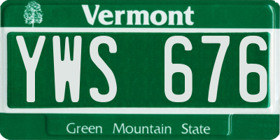 VT license plate YWS676