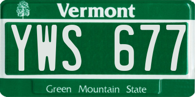 VT license plate YWS677