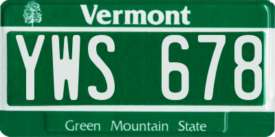 VT license plate YWS678