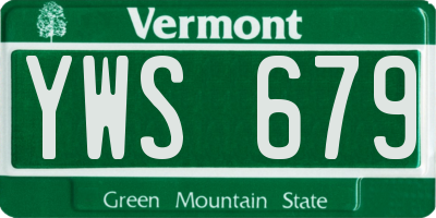 VT license plate YWS679