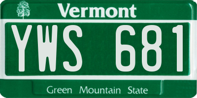 VT license plate YWS681