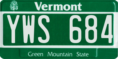 VT license plate YWS684