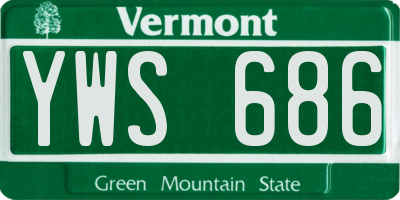 VT license plate YWS686