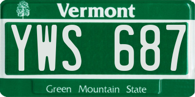 VT license plate YWS687