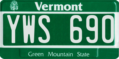 VT license plate YWS690