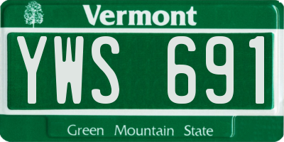 VT license plate YWS691