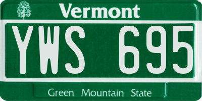 VT license plate YWS695