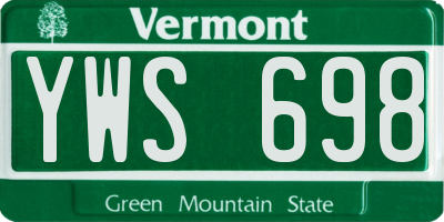 VT license plate YWS698