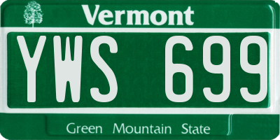 VT license plate YWS699
