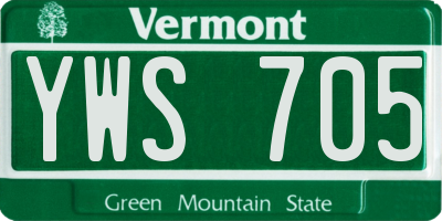 VT license plate YWS705