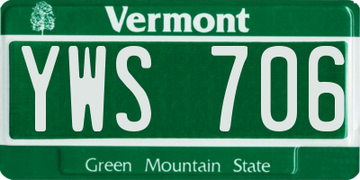 VT license plate YWS706
