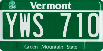 VT license plate YWS710