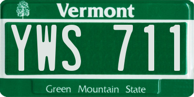 VT license plate YWS711