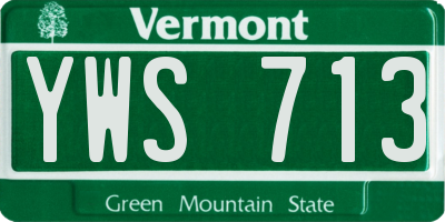 VT license plate YWS713