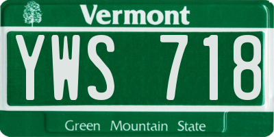 VT license plate YWS718