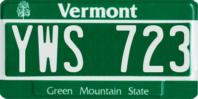 VT license plate YWS723