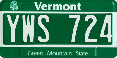 VT license plate YWS724